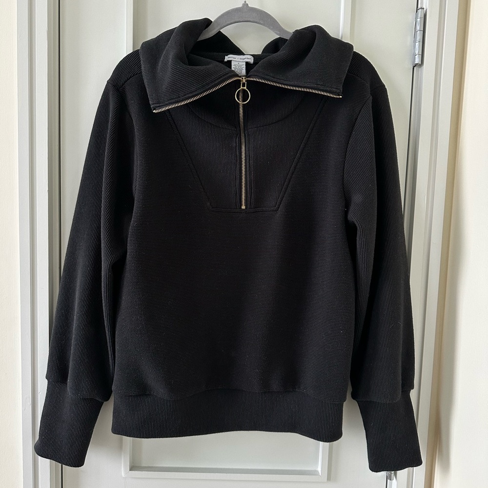 Better Together Black Quarter zip sweater